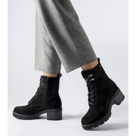 Botine negre cu siret de la Clementina negru 2