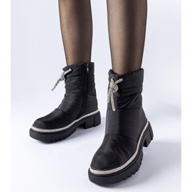 Cizme negre de zapada decorate cu zirconi Giusti negru 1 Cizme negre de zapada decorate cu zirconi Giusti negru 1