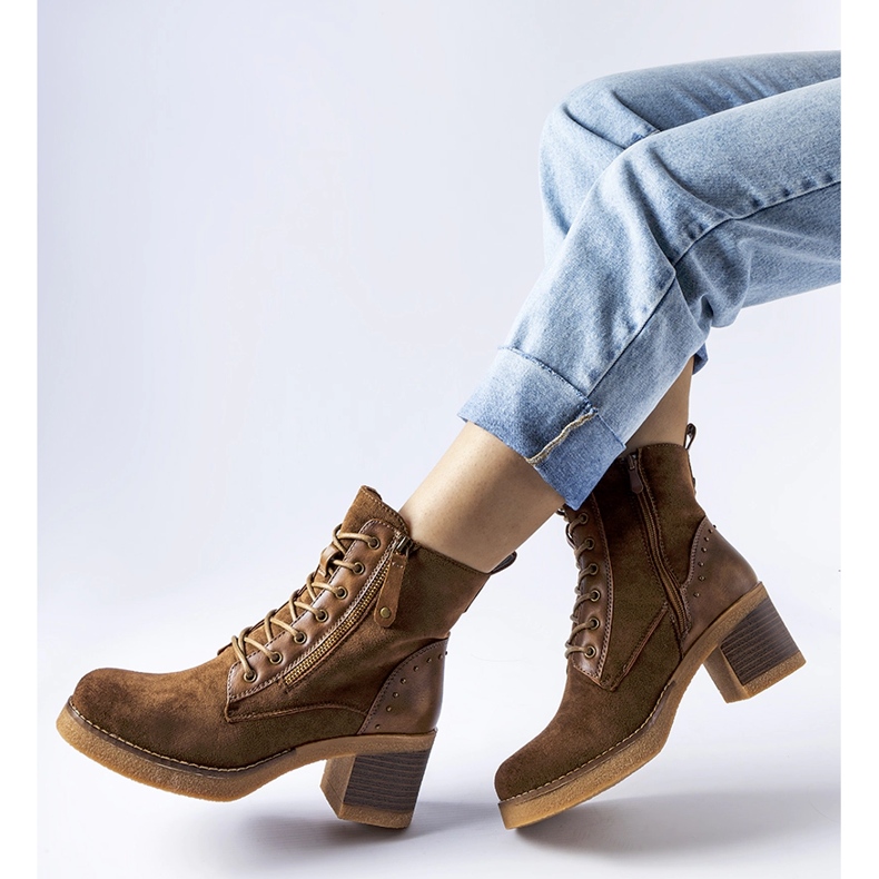 Botine maro Graziella din piele ecologică 1