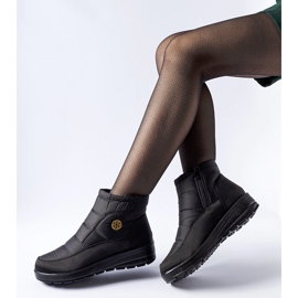 Cizme de zăpadă negre cu pană joasă Vittore negru 1 Cizme de zăpadă negre cu pană joasă Vittore negru 1