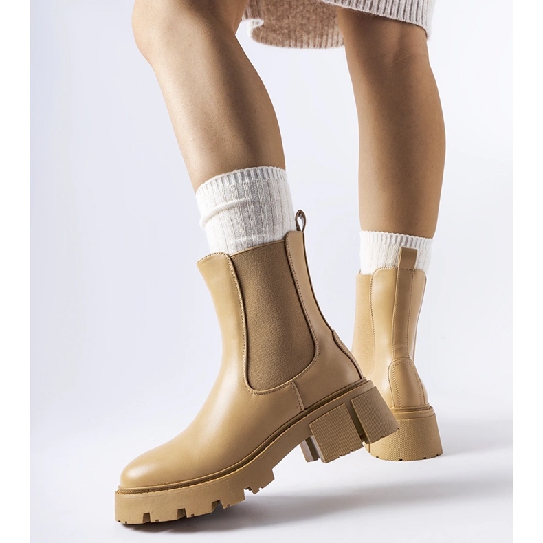 Botine clasice slip-on, de culoare bej, de la Laives 1