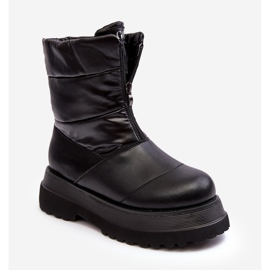 Cizme de zăpadă de damă, pe talpă groasă, cu fermoar GOE MM2N4078 negru 1