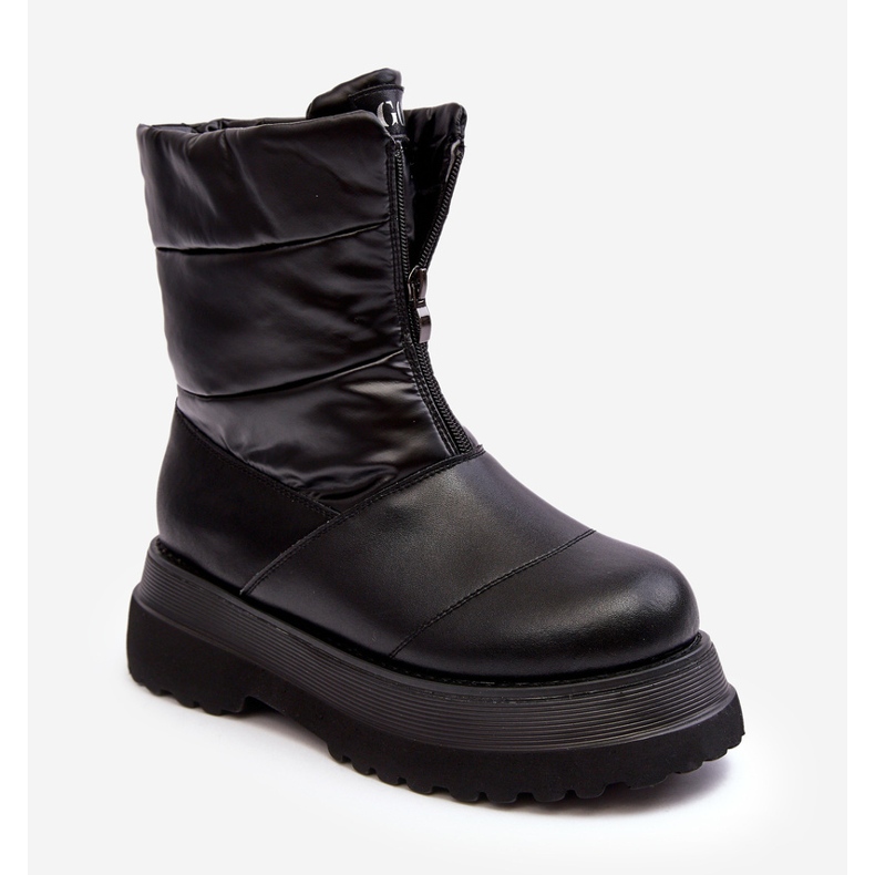 Cizme de zăpadă de damă, pe talpă groasă, cu fermoar GOE MM2N4078 negru 1