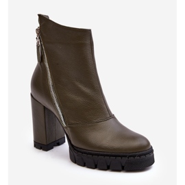 Cizme din piele la modă cu toc înalt Laura Messi 2509 Verde închis 1 Cizme din piele la modă cu toc înalt Laura Messi 2509 Verde închis 1