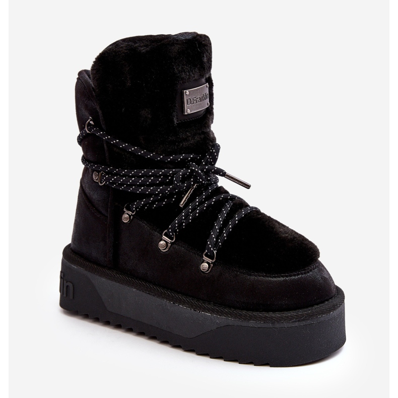 Cizme de zapada cu platforma vegana Impermeabil D.Franklin DFSH371008 Negru 2
