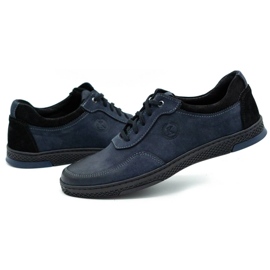 KOMODO Pantofi sport casual barbati din piele 918K, bleumarin albastru 3 KOMODO Pantofi sport casual barbati din piele 918K, bleumarin albastru 3
