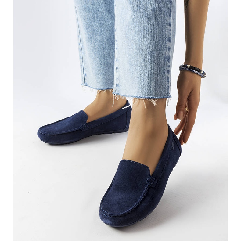 Mocasini Big Star din piele bleumarin JJ274659 albastru 1