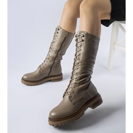 Lucrători Montepiano maro cu șireturi înalte 1