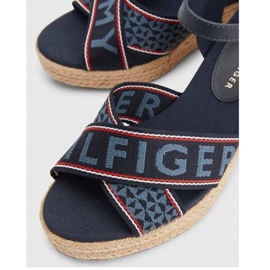 Sandale Tommy Hilfiger Webbing Low Wedge W FW0FW06297 albastru 2