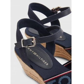 Sandale Tommy Hilfiger Webbing Low Wedge W FW0FW06297 albastru 3