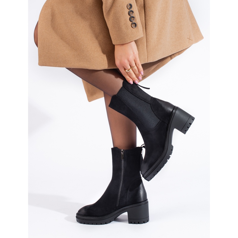 Botine negre de damă cu căptușeală înaltă Vinceza negru 1