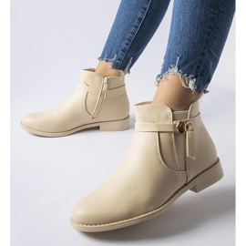 Botine plate izolate bej de la Raimondo 1