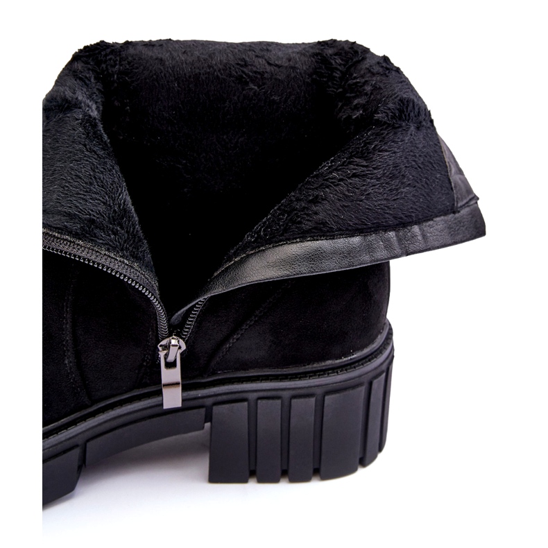 Cizme pentru femei din piele de căprioară neagră negru 1