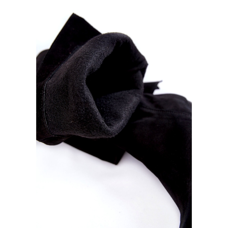 Lewski Shoes Cizme înalte de damă din piele intoarsa Lewski 2833 negru 3