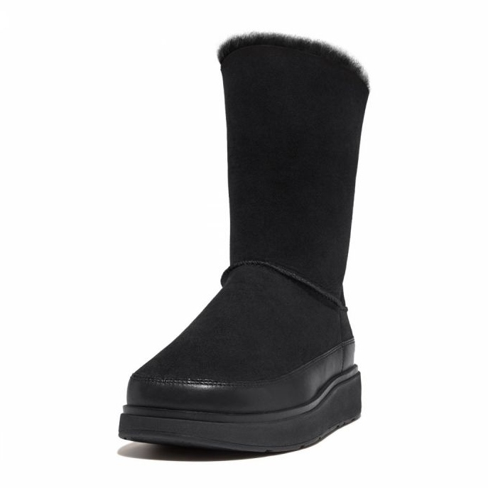 Cizme scurte din shearling cu două fețe FitFlop GEN-FF W GO9-090 negru 1