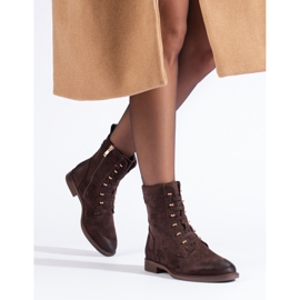 Genți de damă Shelovet din piele intoarsa maro 1