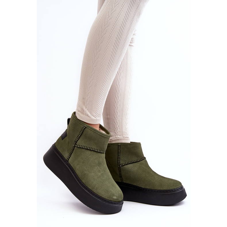 Cizme de zapada de dama din piele intoarsa Maciejka 06257-24 Olive verde 2