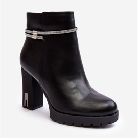 Botine De Dama Cu Decorat, Carolla Neagra negru 1