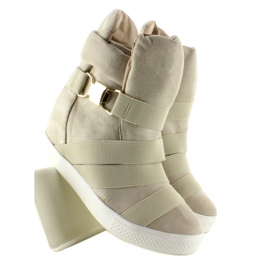 Adidași cu dungi de cauciuc F-215 Bej 4