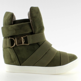 Tenisi cu dungi de cauciuc F-215 Olive verde 1 Tenisi cu dungi de cauciuc F-215 Olive verde 1