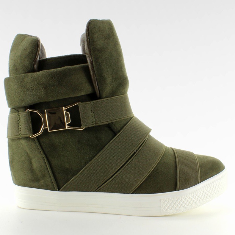 Tenisi cu dungi de cauciuc F-215 Olive verde 1 Tenisi cu dungi de cauciuc F-215 Olive verde 1