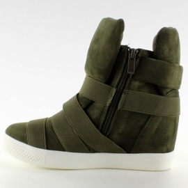 Tenisi cu dungi de cauciuc F-215 Olive verde 2 Tenisi cu dungi de cauciuc F-215 Olive verde 2