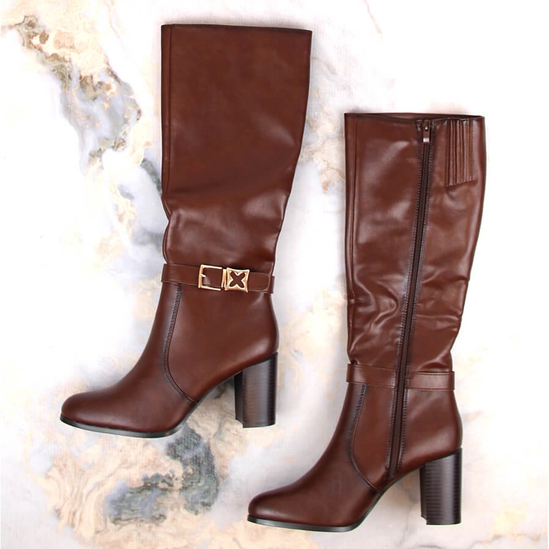 Ghete de damă maro izolate de Sergio Leone KZ103 1