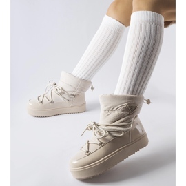 Cizme de zapada izolate bej cu elastic Oslavia 3
