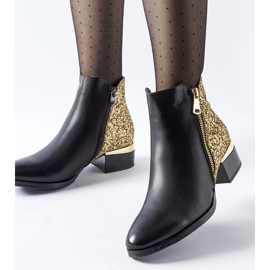 Botine izolate negre cu spate decorativ Olindo negru 1