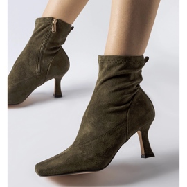Botine verde Lucerne cu toc jos 1