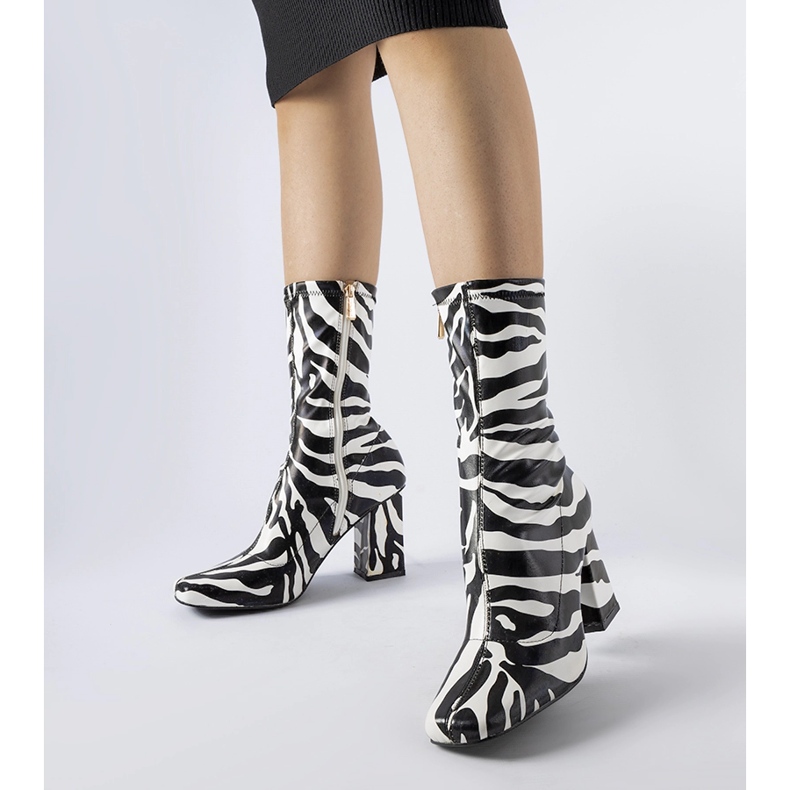 Botine imitatie zebra Upland negru 1