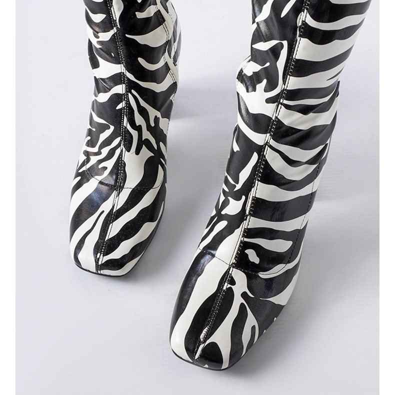 Botine imitatie zebra Upland negru 2