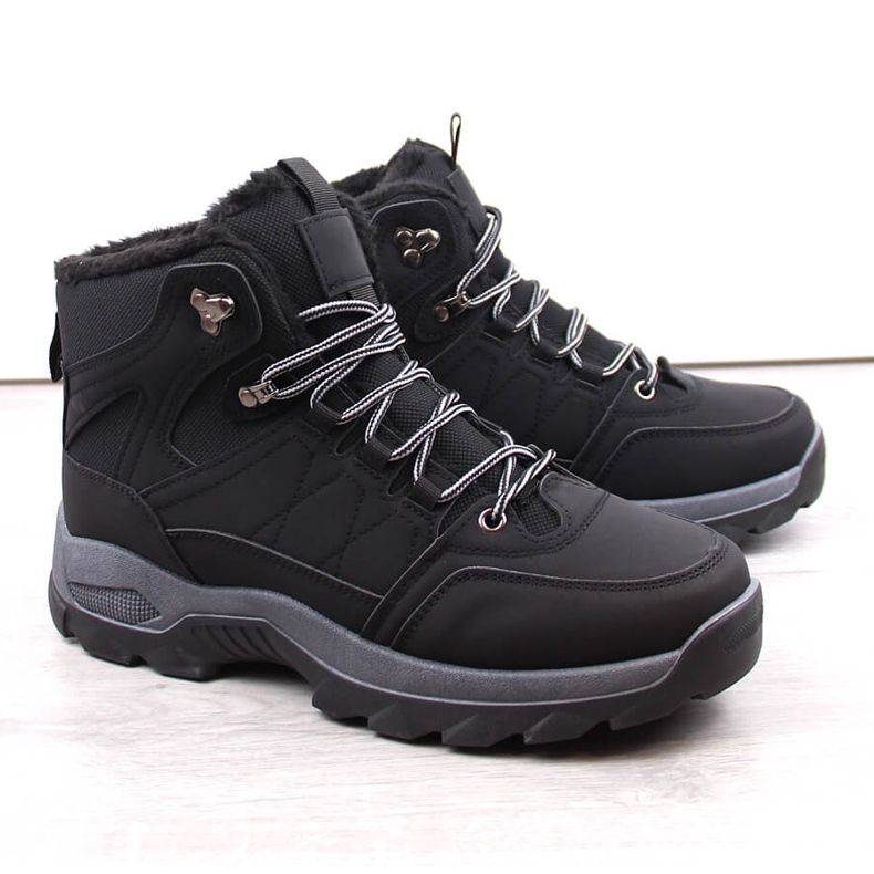 Cizme înalte de iarnă izolate pentru bărbați, negre negru 1