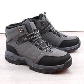 Cizme înalte de iarnă izolate pentru bărbați, gri 1