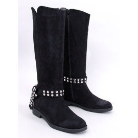 Cizme de piele intoarsa dama Brews Black negru 1