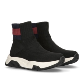 Pantofi Tommy Hilfiger Sock Sneaker Black W T3A9-33007-0702999-999 negru 1 Pantofi Tommy Hilfiger Sock Sneaker Black W T3A9-33007-0702999-999 negru 1