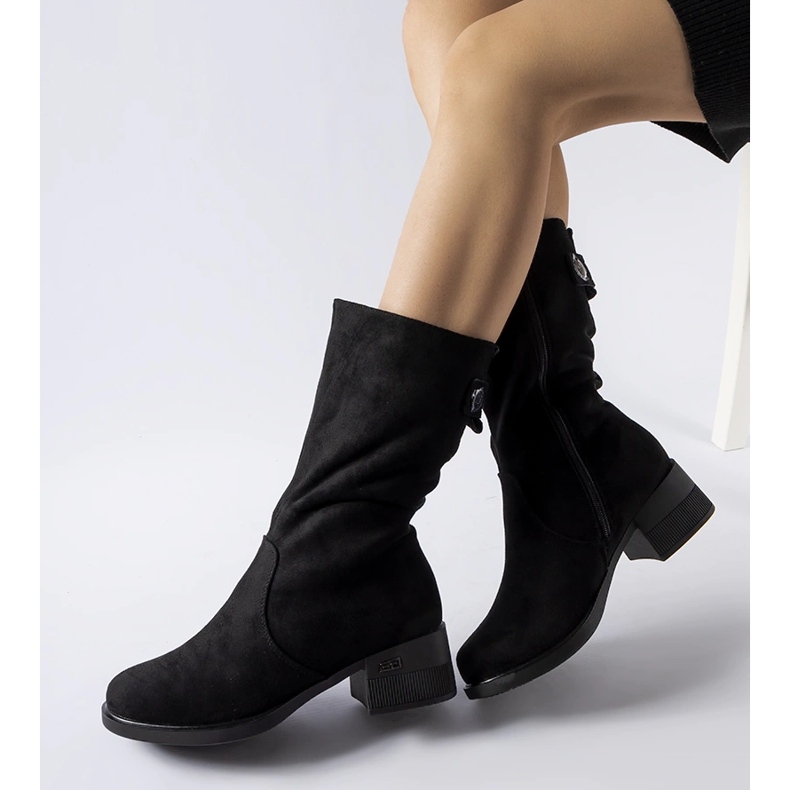 Cizme Croquetaigne scurte izolate negre negru 1