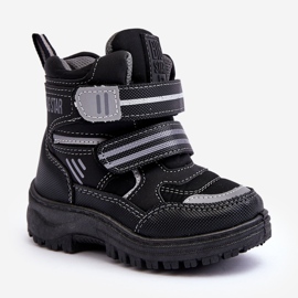 Cizme de zăpadă izolate cu velcro pentru copii, Black Big Star MM374129 negru 1