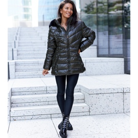 Botine negre lacuite cu strasuri Sfaranda negru 1