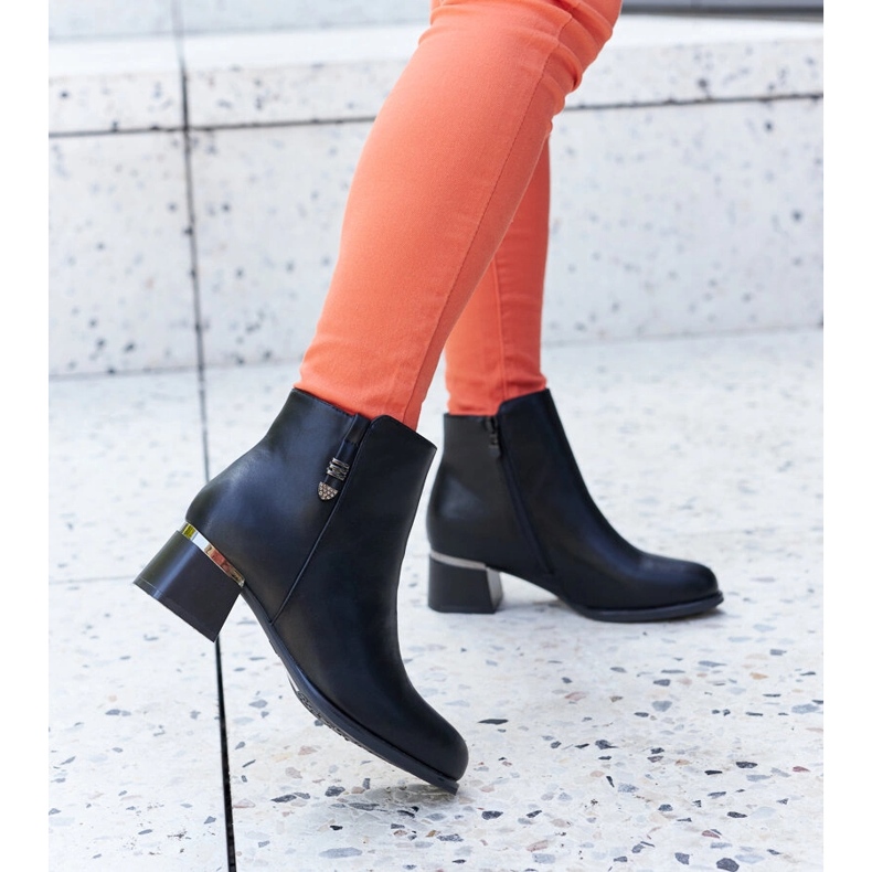 Cizme negre elegante cu strasuri Bocconi negru 1