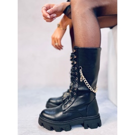 Cizme de călărie de damă cu lanț Totah Black negru 1