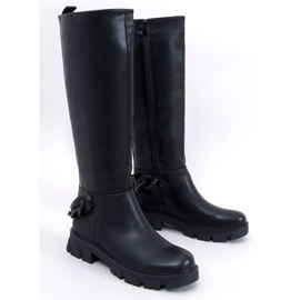 Cizme de dama cu lant Guest Black negru 1
