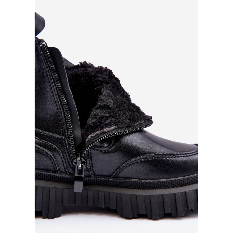 Cizme calde cu fermoar pentru copii Jolynn negre negru 2