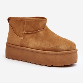 Cizme de zăpadă cu platformă Camel Mennja maro 1
