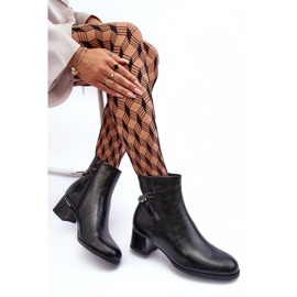 Seastar Cizme de piele pentru femei cu lanț negru 1
