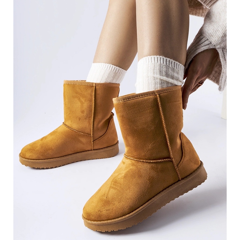 Cizme de zăpadă Libero clasice izolate cu caramel maro 1