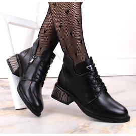 Botine de dama izolate Filippo DBT4881 negre cu toc decorativ negru 3