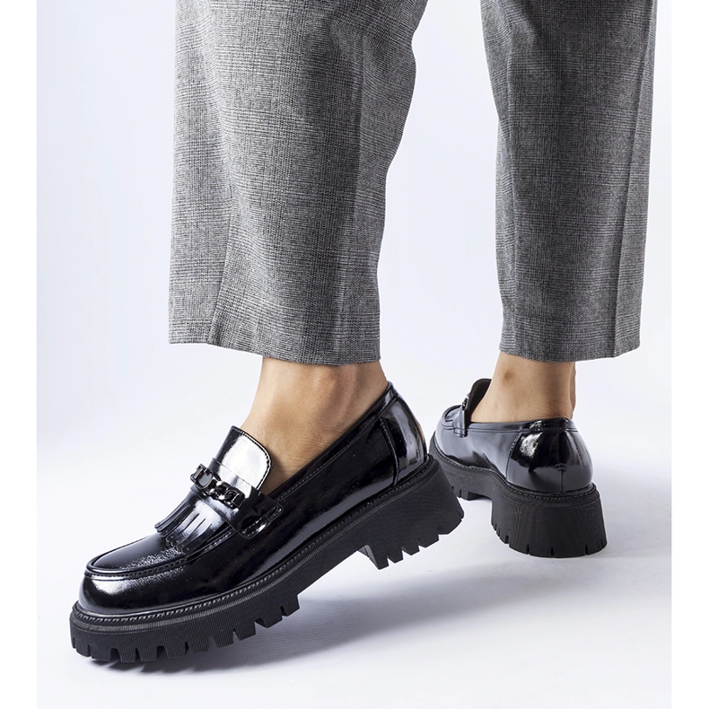 Mocasini negri cu catarama de la Agordina negru 1 Mocasini negri cu catarama de la Agordina negru 1