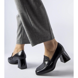 Pompe negre cu toc Beroide patent negru 1