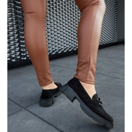 Mocasini negri masivi cu cataramă negru 1